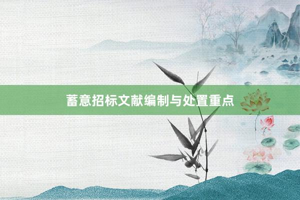 蓄意招标文献编制与处置重点